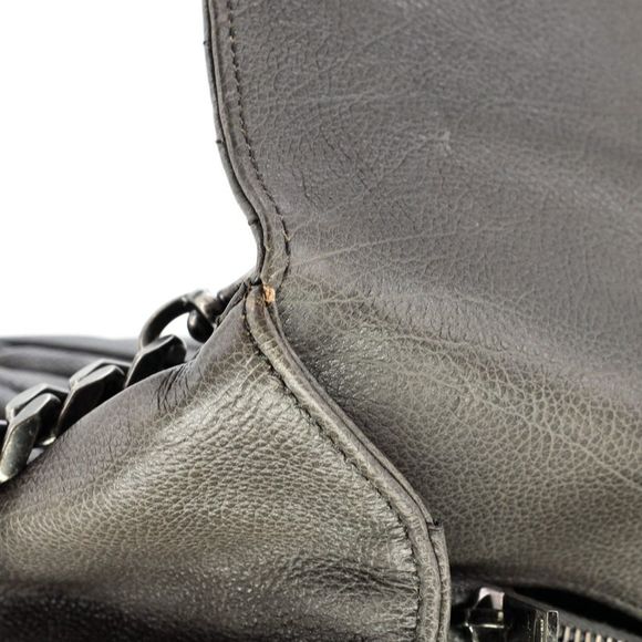 Saint Laurent Classic Monogram College Bag Matelasse Chevron Leather Large Gray - Picture 10 of 12